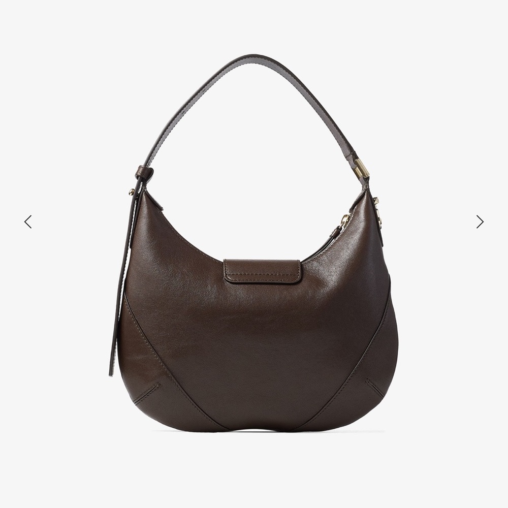 Jimmy Choo Bar Hobo Small Chocolate Biker Leather Shoulder Bag - Picture 2 of 9